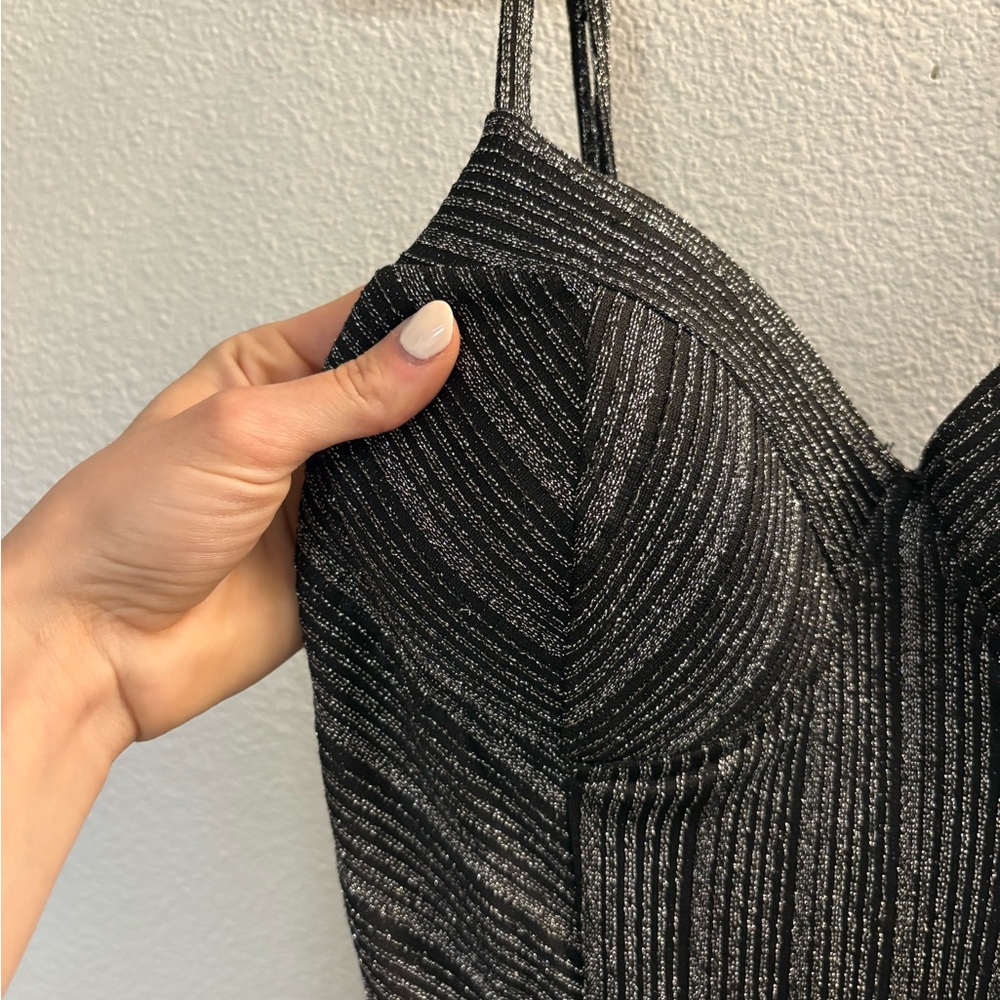 Black and Silver Striped Jumpsuit